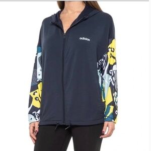 NWT Adidas FARM RIO HOODED TRACK TOP Legend Ink  Size XS Oversized FT8693